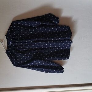 Keds | Navy & White Floral Blouse | S | NWOT